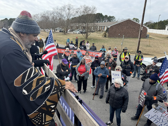 Marchers gathered at the State Capitol in Raleigh