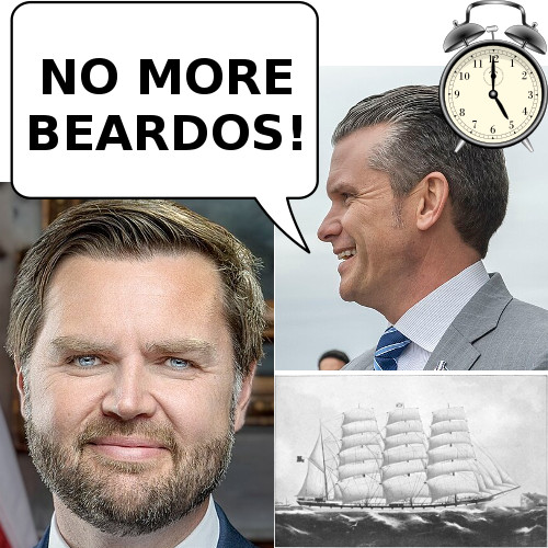 Vice President Beardo, a Possible Future War Criminal and a Tall Ship